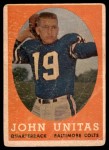 1958 Topps #22  Johnny Unitas  Front Thumbnail