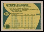 1989 Topps #349  Steve DeBerg  Back Thumbnail