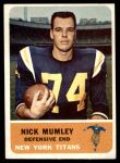 1962 Fleer #65  Nick Mumley  Front Thumbnail