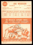 1963 Topps #141  Abe Woodson  Back Thumbnail