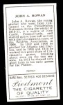 1911 T205 Reprint #164  John Rowan  Back Thumbnail