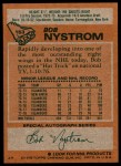 1978 Topps #153  Bob Nystrom  Back Thumbnail