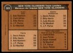 1975 O-Pee-Chee NHL #323   -  Bob Nystrom / Denis Potvin / Clark Gillies Canadiens Leaders Back Thumbnail