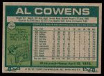 1977 Topps #262  Al Cowens  Back Thumbnail