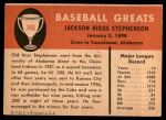 1961 Fleer #140  Riggs Stephenson  Back Thumbnail