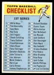 1966 Topps #34 Checklist 1 Front Thumbnail