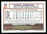 1992 Topps #82  Doug Simons  Back Thumbnail