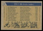 1971 Topps #151   -  Bill Melchionni / Charlie Scott / Mack Calvin ABA Assists Leaders Back Thumbnail