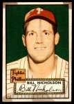 1952 Topps #185 CRM Bill Nicholson  Front Thumbnail