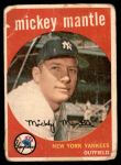 1959 Topps #10  Mickey Mantle  Front Thumbnail