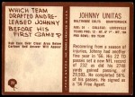 1967 Philadelphia #23  Johnny Unitas  Back Thumbnail