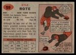 1957 Topps #59  Kyle Rote  Back Thumbnail
