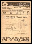 1959 Topps #10 Jim Brown Back Thumbnail