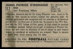 1952 Bowman Small #117  Pat O'Donahue  Back Thumbnail