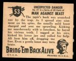 1950 Topps Bring Em Back Alive #53   Unexpected Danger Back Thumbnail