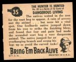 1950 Topps Bring Em Back Alive #35   Hunter Is Hunted Back Thumbnail