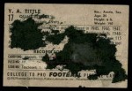 1952 Bowman Small #17  Y.A. Tittle  Back Thumbnail
