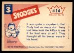 1959 Fleer Three Stooges #14   I Tell You Humans have 13 ribs Back Thumbnail