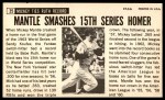 1964 Topps Giants #25 Mickey Mantle Back Thumbnail