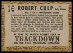 1958 Topps TV Westerns #16   Robert Culp Back Thumbnail
