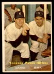 1957 Topps #407 - Mickey Mantle / Yogi Berra Yankees' Power Hitters Front Thumbnail