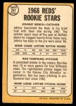 1968 Topps #247 - Johnny Bench / Ron Tompkins Reds Rookies Back Thumbnail