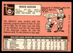 1969 Topps #260 Reggie Jackson Back Thumbnail
