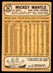 1968 Topps #280 Mickey Mantle Back Thumbnail