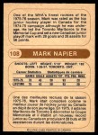1976 O-Pee-Chee WHA #108  Mark Napier  Back Thumbnail