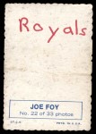 1969 Topps Deckle Edge #22 FOY Joe Foy Back Thumbnail