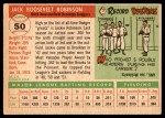 1955 Topps #50 FUL Jackie Robinson Back Thumbnail