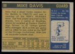 1971 Topps #99  Mike Davis  Back Thumbnail