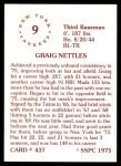 1975 SSPC #437  Graig Nettles  Back Thumbnail