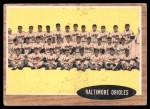 1962 Topps #476   Orioles Team Front Thumbnail