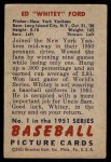 1951 Bowman #1 Whitey Ford Back Thumbnail