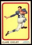 1963 Topps CFL #72  Clare Exelby  Front Thumbnail