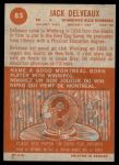 1963 Topps CFL #85  Jack Delveaux  Back Thumbnail