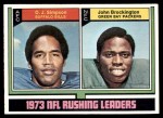 1974 Topps #328   -  O.J. Simpson / John Brockington  Rushing Leaders Front Thumbnail