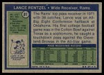 1972 Topps #81  Lance Rentzel  Back Thumbnail