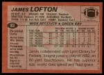 1983 Topps #83  James Lofton  Back Thumbnail