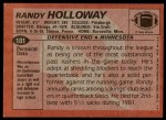 1983 Topps #101  Randy Holloway  Back Thumbnail