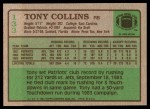 1984 Topps #133  Tony Collins  Back Thumbnail