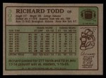 1984 Topps #306  Richard Todd  Back Thumbnail