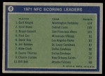 1972 Topps #8   -  Curt Knight / Errol Mann / Bruce Gossett NFC Scoring Leaders Back Thumbnail