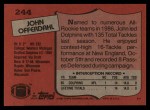 1987 Topps #244  John Offerdahl  Back Thumbnail