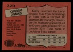 1987 Topps #320  Garry James  Back Thumbnail