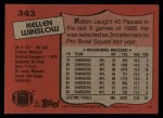 1987 Topps #343  Kellen Winslow  Back Thumbnail