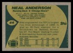 1989 Topps #64  Neal Anderson  Back Thumbnail