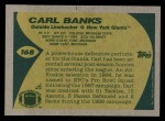 1989 Topps #168  Carl Banks  Back Thumbnail