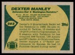 1989 Topps #262  Dexter Manley  Back Thumbnail